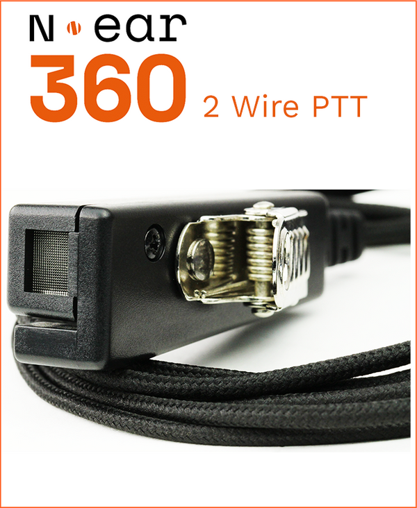 Braided Fiber Cord Noise Cancelling PTT/MIC. (2 Wire)
