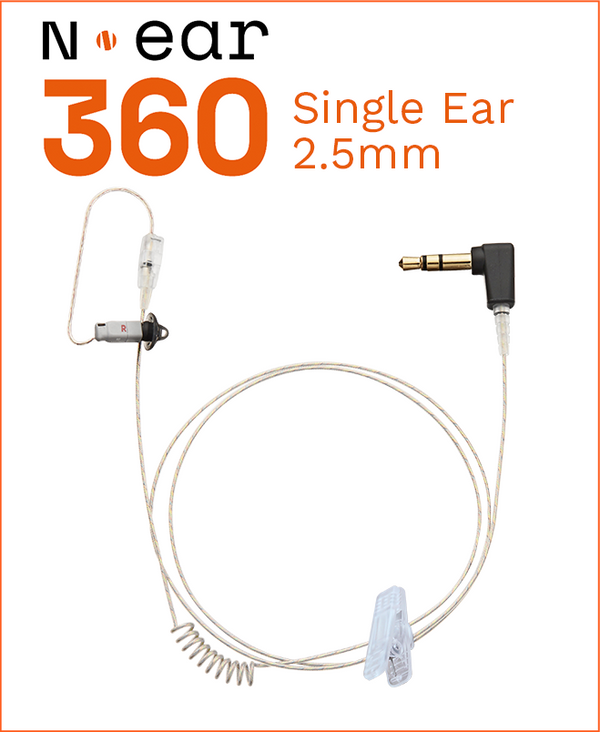 N-EAR 360 EARPIECE SINGLE – COILED 2.5MM CONNECTOR (O)
