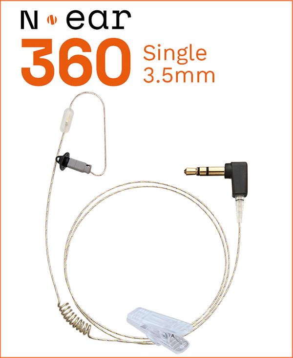 N-EAR 360 EARPIECE SINGLE – COILED 3.5MM CONNECTOR (O)