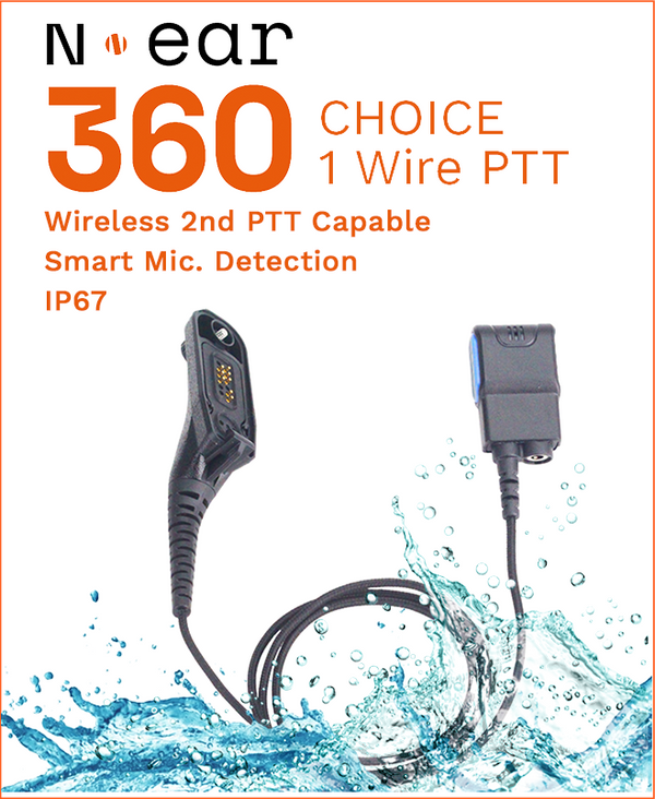 CHOICE PTT/MIC. Waterproof / 2nd WIRELESS PTT CAPABLE (1 Wire) (Tier 1)
