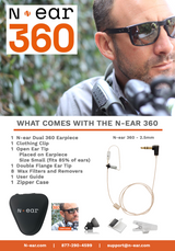 N-EAR 360 EARPIECE SINGLE – COILED 2.5MM CONNECTOR (O)